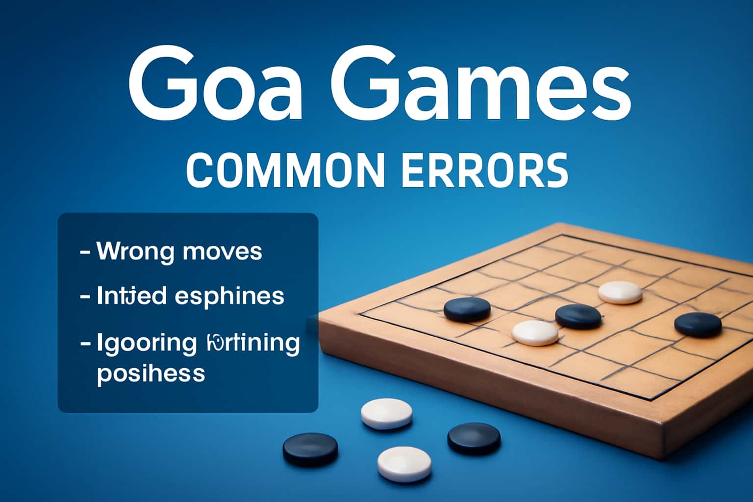 An informational scene depicting common errors associated with Goa Games, highlighted by the text 'Goa Games'.