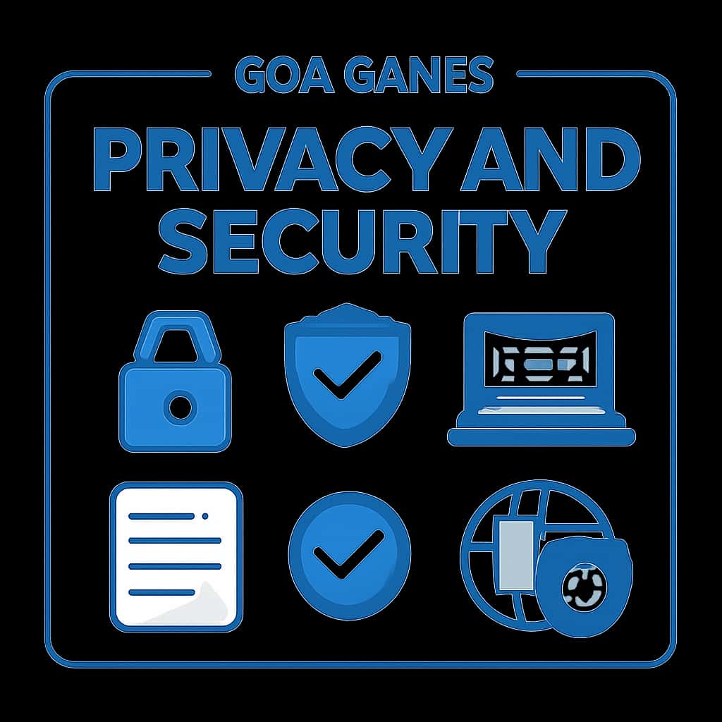 A diagram outlining the privacy and security protocols of Goa Games.
