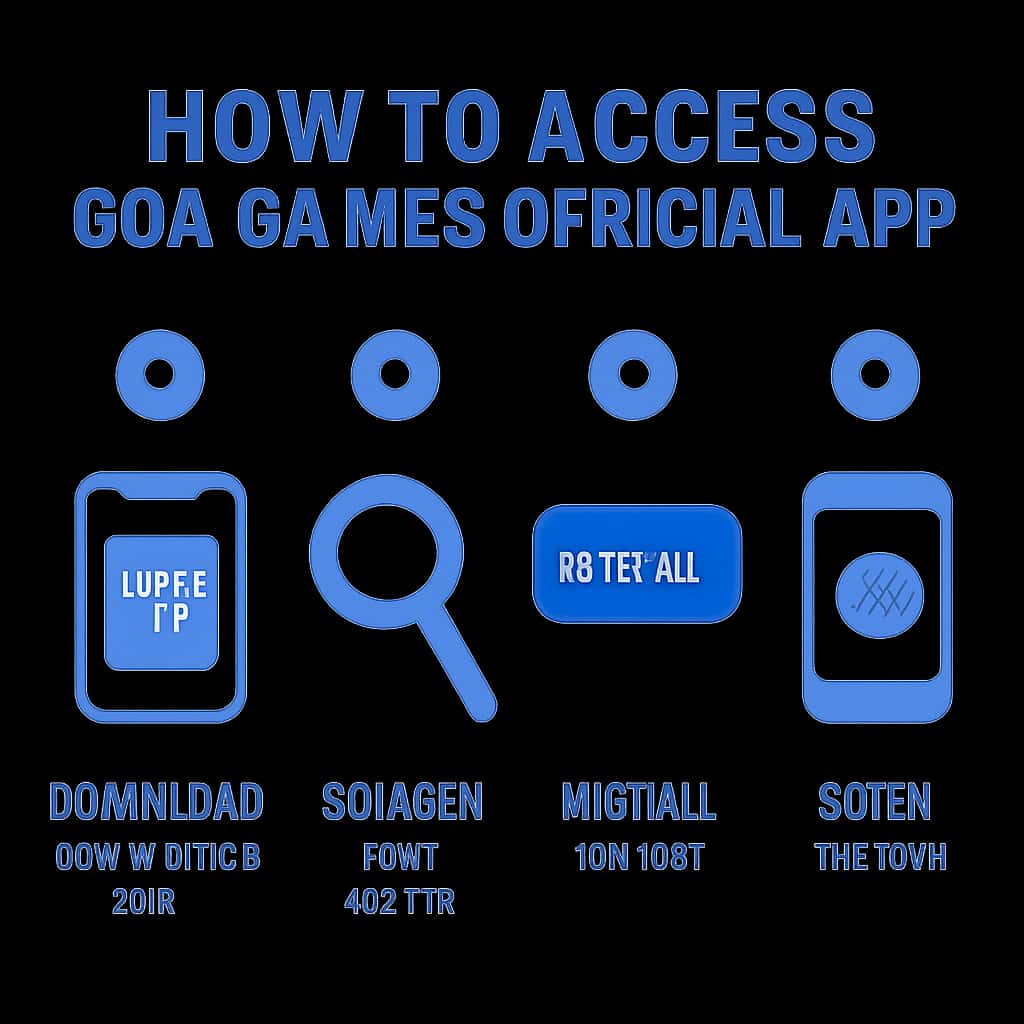 Diagram illustrating the steps to access the Goa Games Official App.