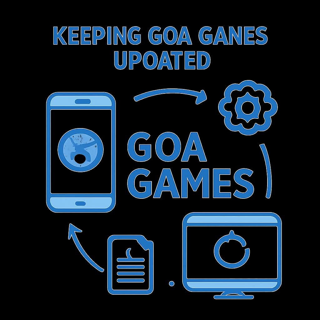 An educational diagram showing steps to keep Goa Games updated effectively.