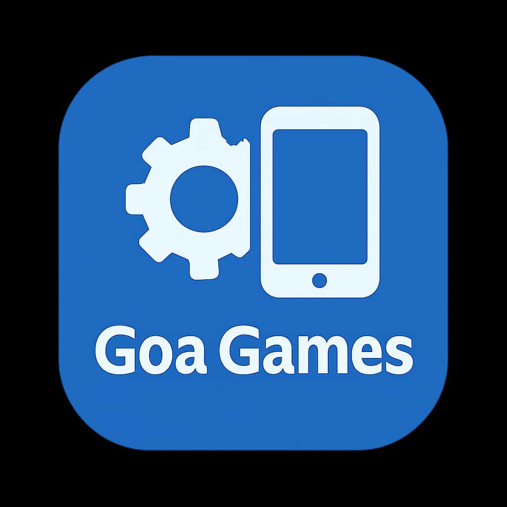 An icon representing device optimization for Goa Games, with the text 'Goa Games'.